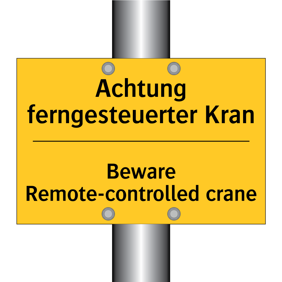 Achtung ferngesteuerter Kran - Beware Remote-controlled crane