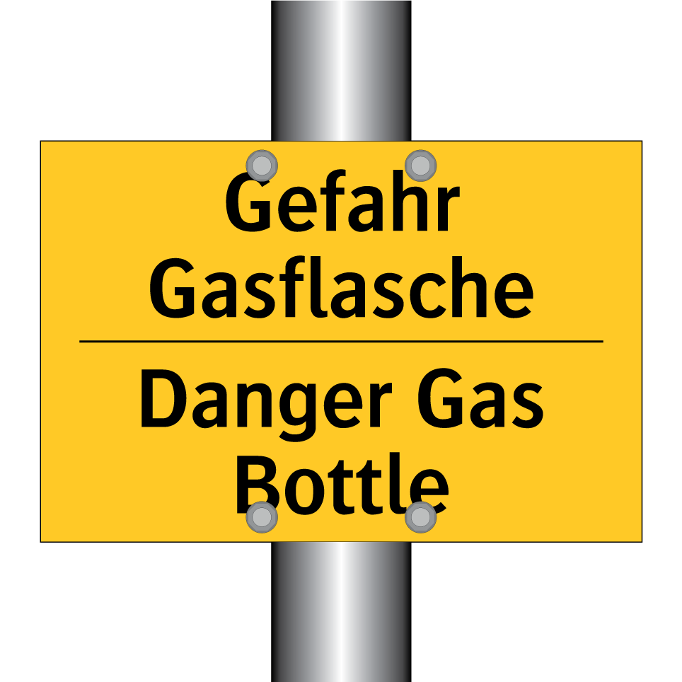 Gefahr Gasflasche - Danger Gas Bottle