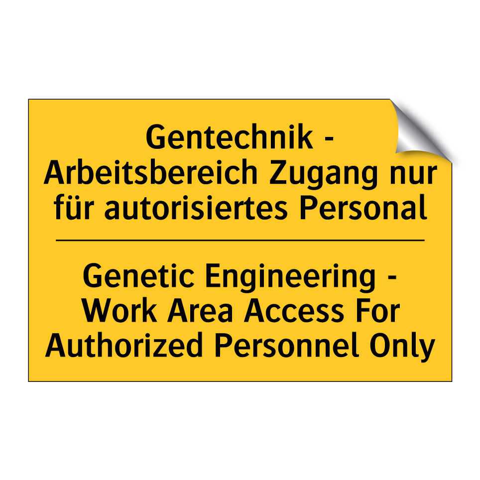 Gentechnik - Arbeitsbereich Zugang /.../ - Genetic Engineering - Work Area /.../