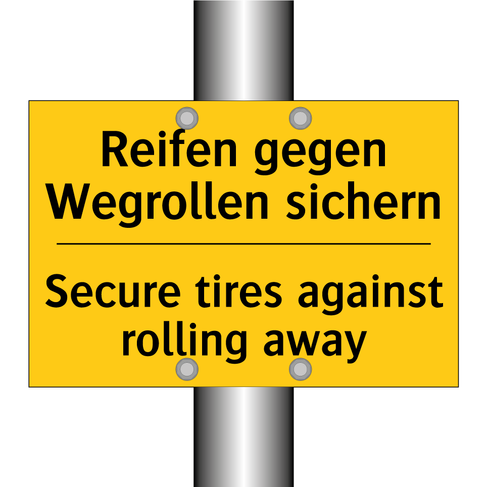 Reifen gegen Wegrollen sichern - Secure tires against rolling away/.../