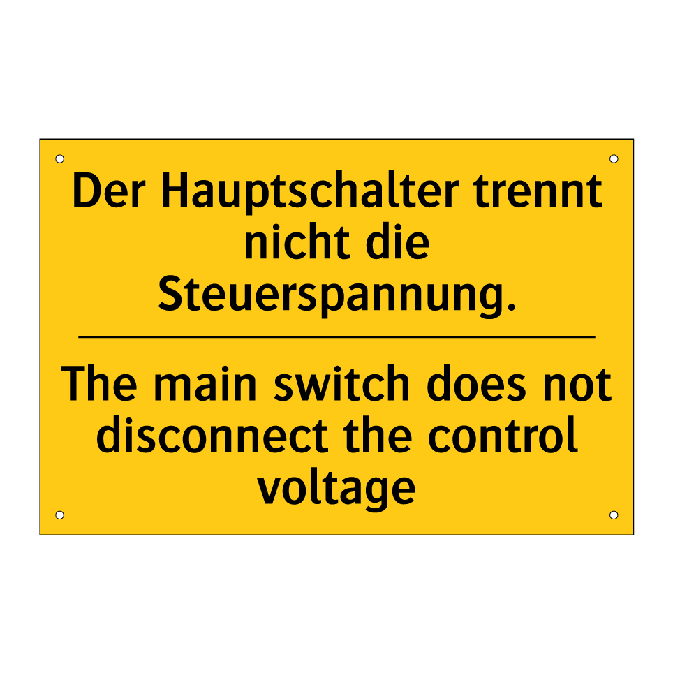 Der Hauptschalter trennt nicht /.../ - The main switch does not disconnect /.../