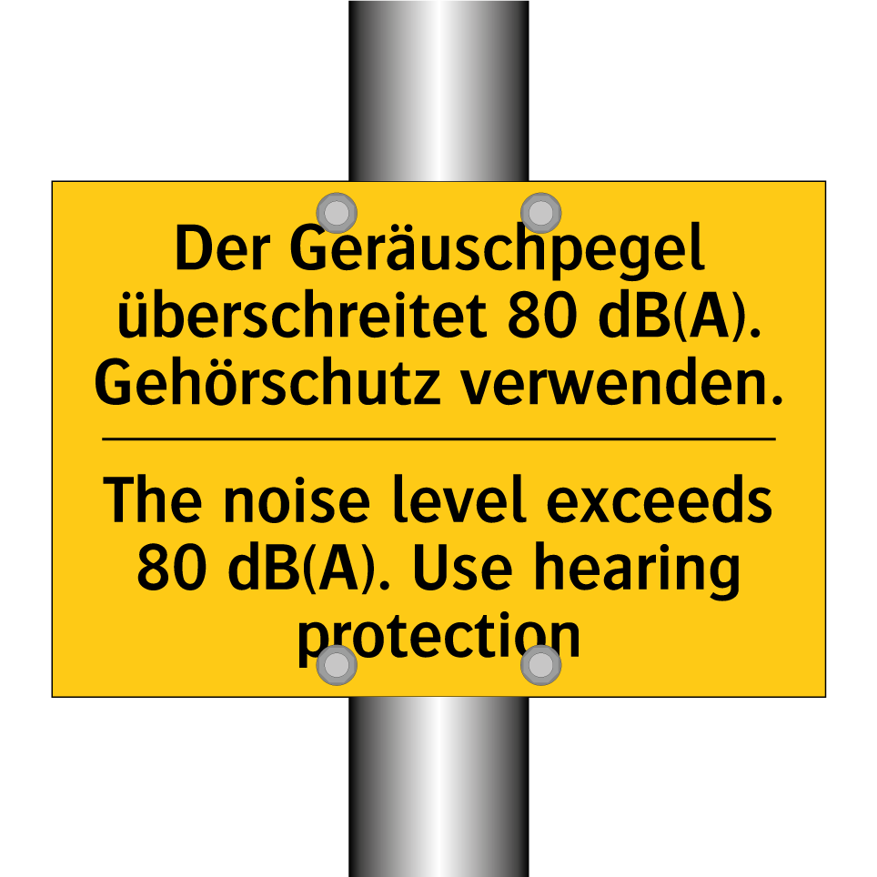 Der Geräuschpegel überschreitet /.../ - The noise level exceeds 80 dB(A). /.../