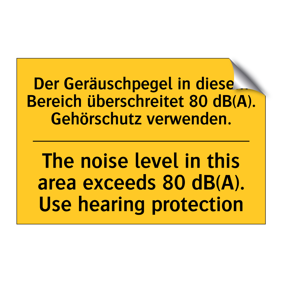 Der Geräuschpegel in diesem Bereich /.../ - The noise level in this area exceeds /.../