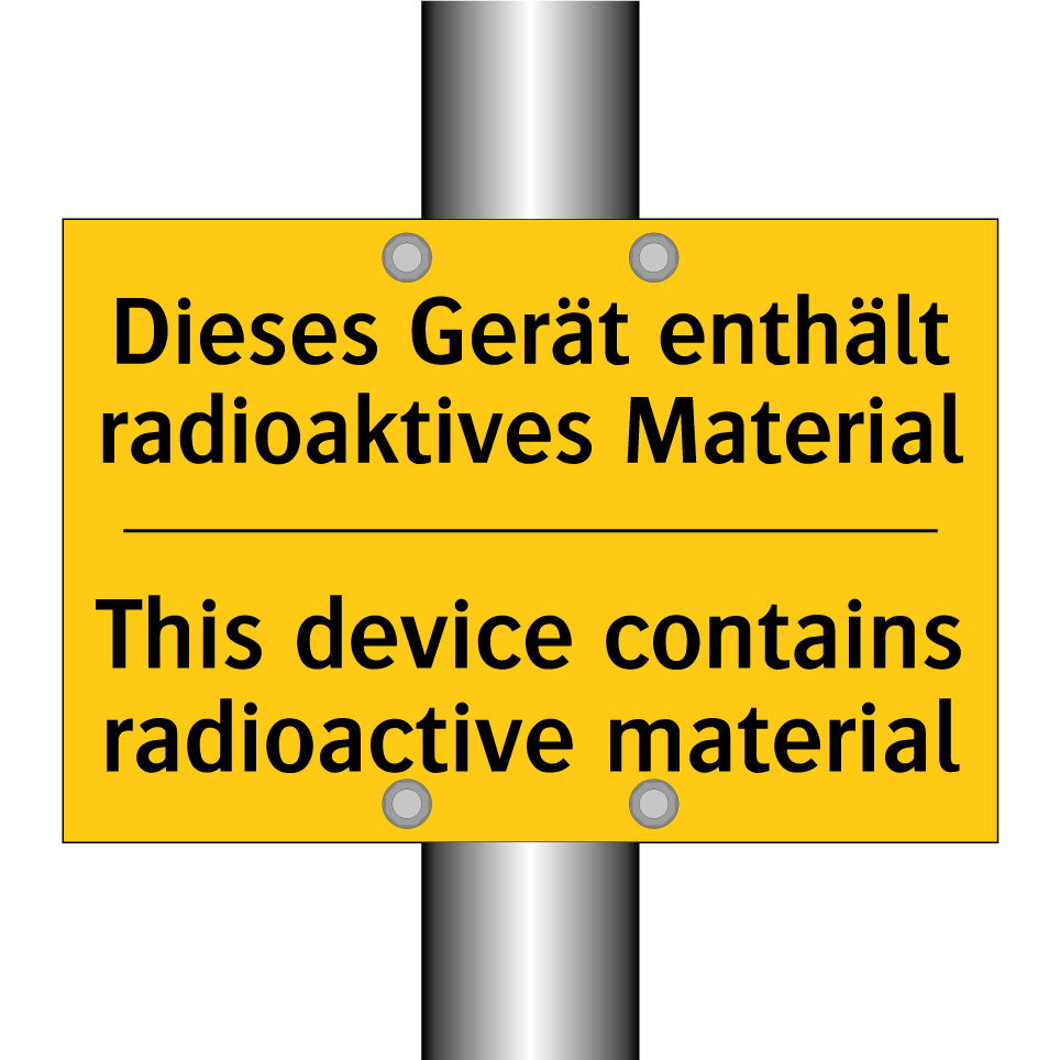 Dieses Gerät enthält radioaktives /.../ - This device contains radioactive /.../