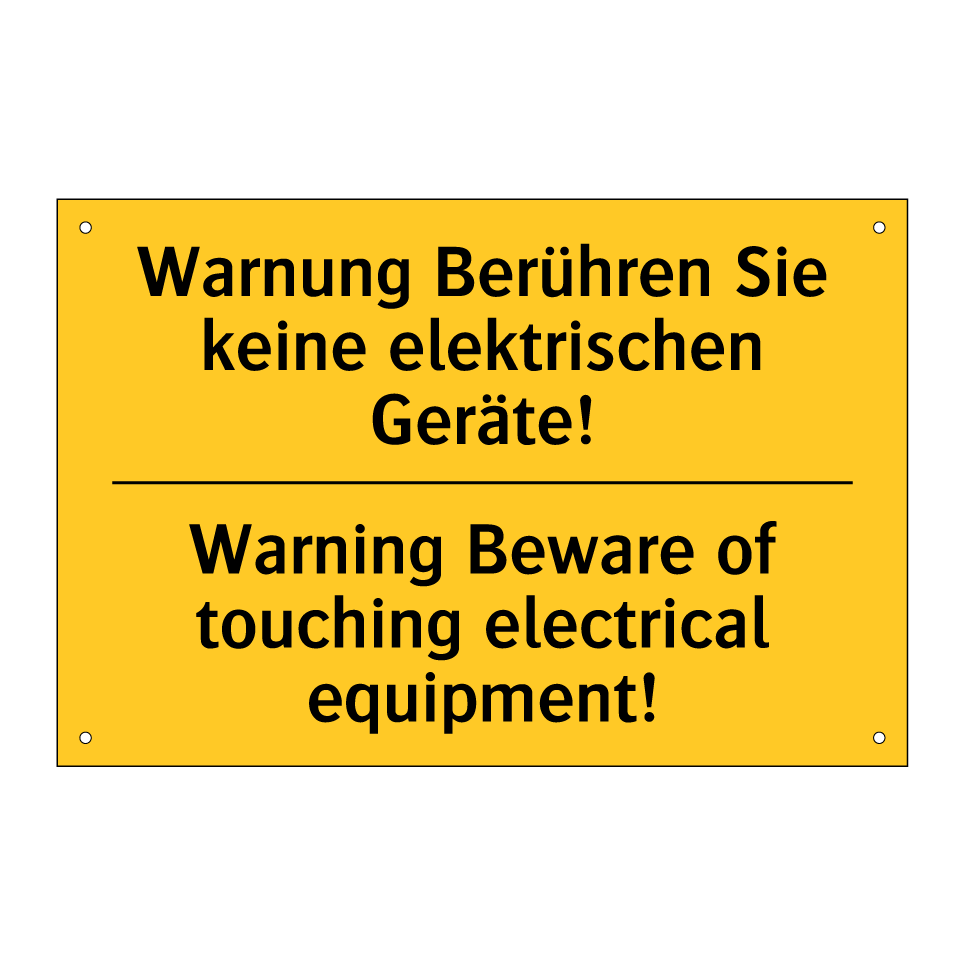 Warnung Berühren Sie keine elektrischen /.../ - Warning Beware of touching electrical /.../
