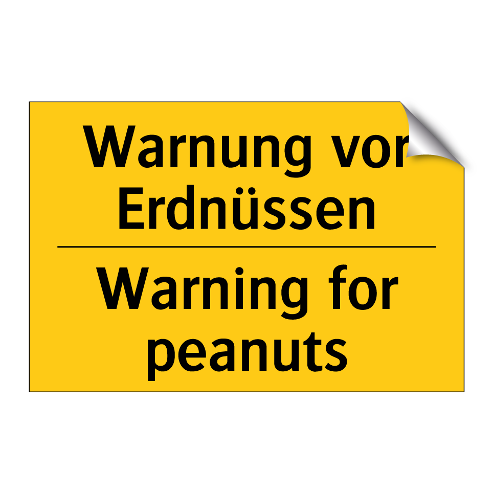Warnung vor Erdnüssen - Warning for peanuts