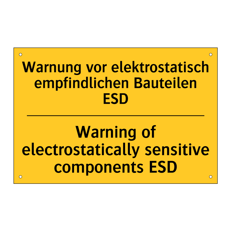 Warnung vor elektrostatisch empfindlichen /.../ - Warning of electrostatically sensitive /.../