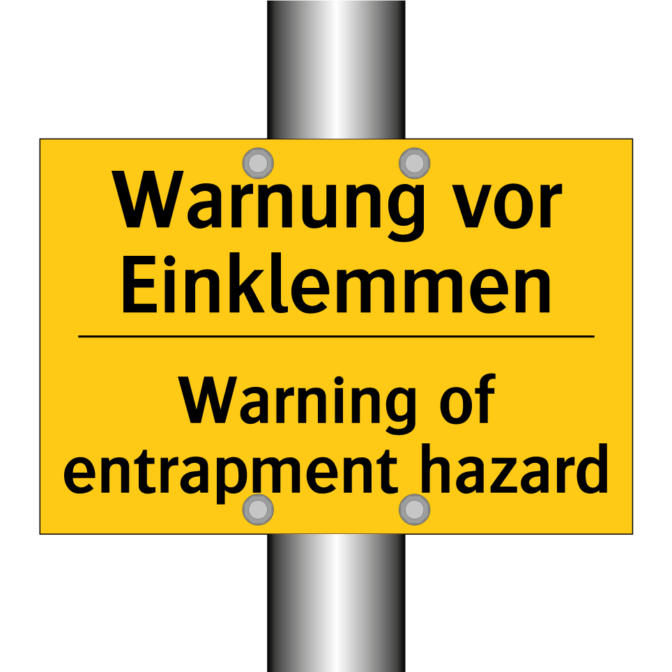 Warnung vor Einklemmen - Warning of entrapment hazard