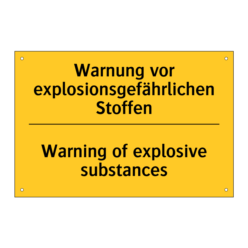 Warnung vor explosionsgefährlichen /.../ - Warning of explosive substances/.../