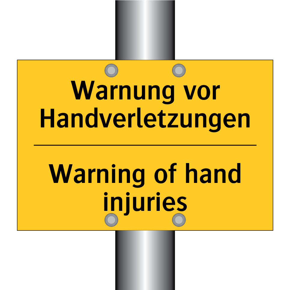 Warnung vor Handverletzungen - Warning of hand injuries