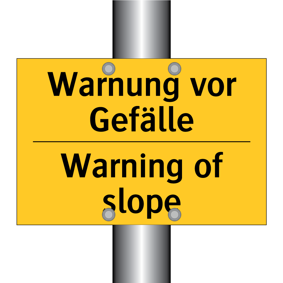 Warnung vor Gefälle - Warning of slope