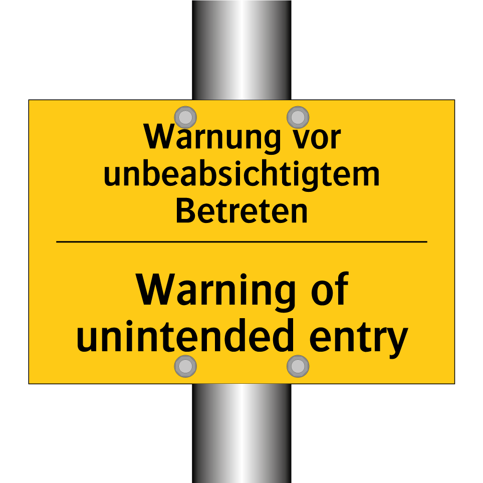 Warnung vor unbeabsichtigtem Betreten/.../ - Warning of unintended entry