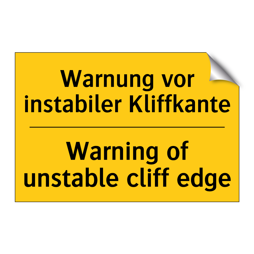Warnung vor instabiler Kliffkante/.../ - Warning of unstable cliff edge
