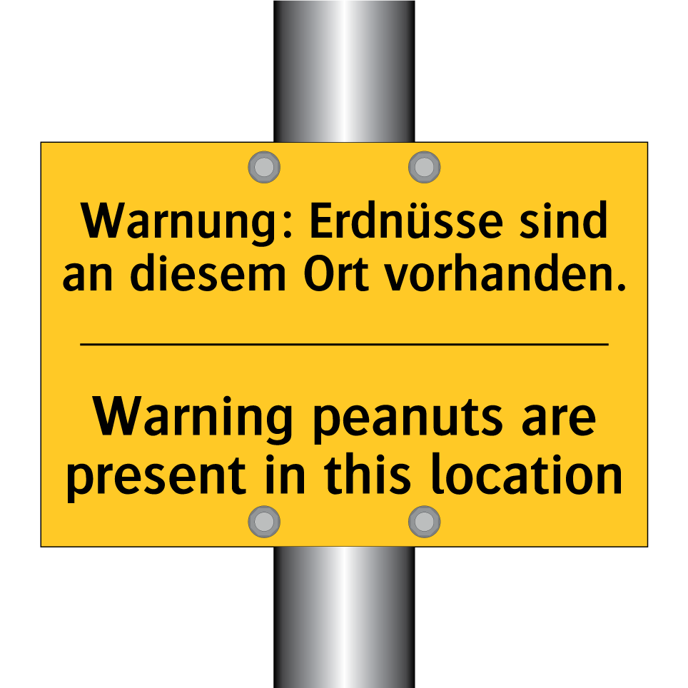 Warnung: Erdnüsse sind an diesem /.../ - Warning peanuts are present in /.../