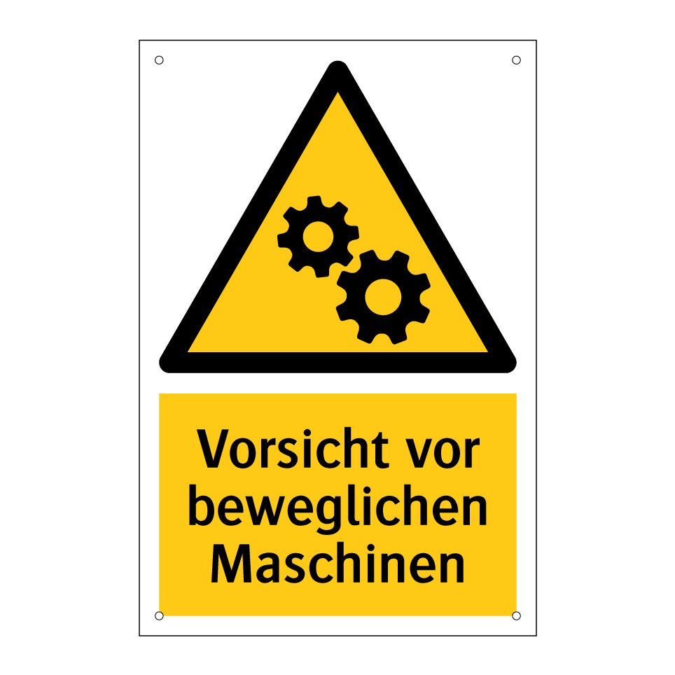 Vorsicht vor beweglichen Maschinen
