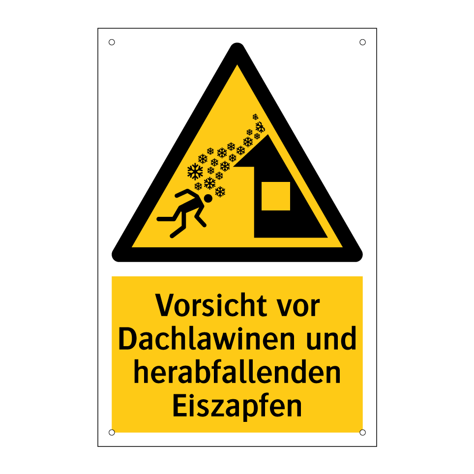 Vorsicht vor Dachlawinen und herabfallenden Eiszapfen