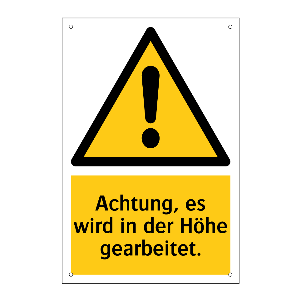 Achtung, es wird in der Höhe gearbeitet.
