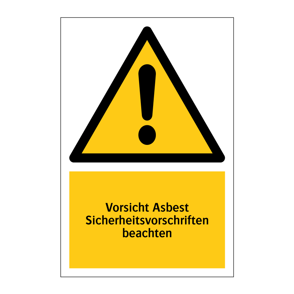 Vorsicht Asbest Sicherheitsvorschriften beachten