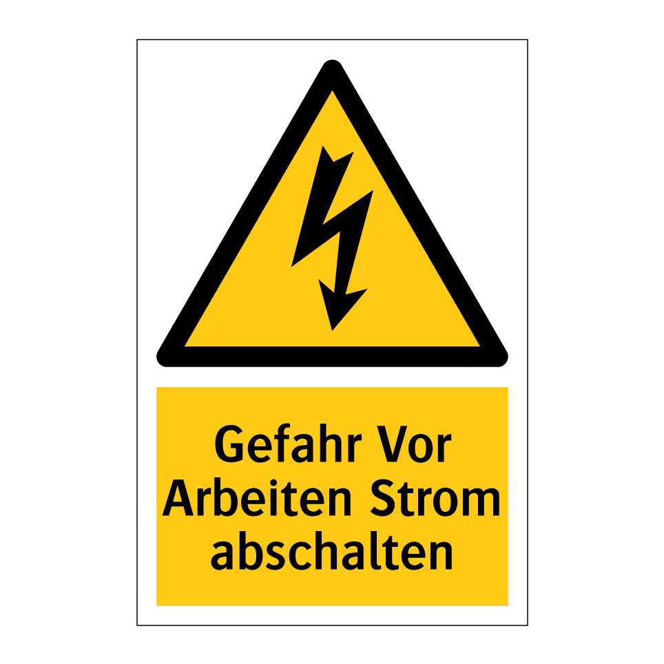 Gefahr Vor Arbeiten Strom abschalten