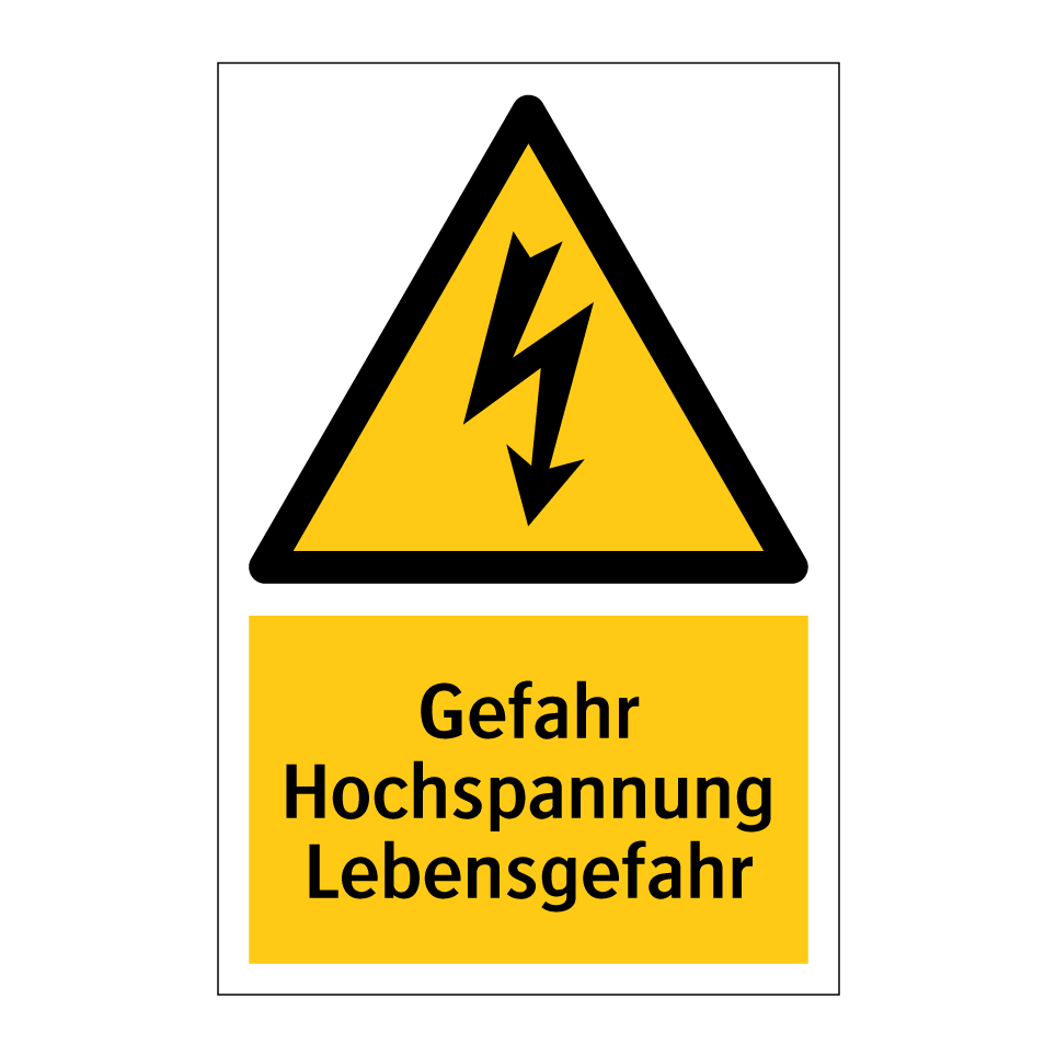 Gefahr Hochspannung Lebensgefahr