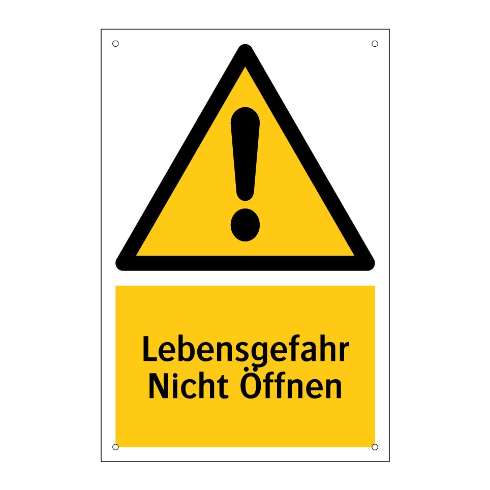 Lebensgefahr Nicht Öffnen