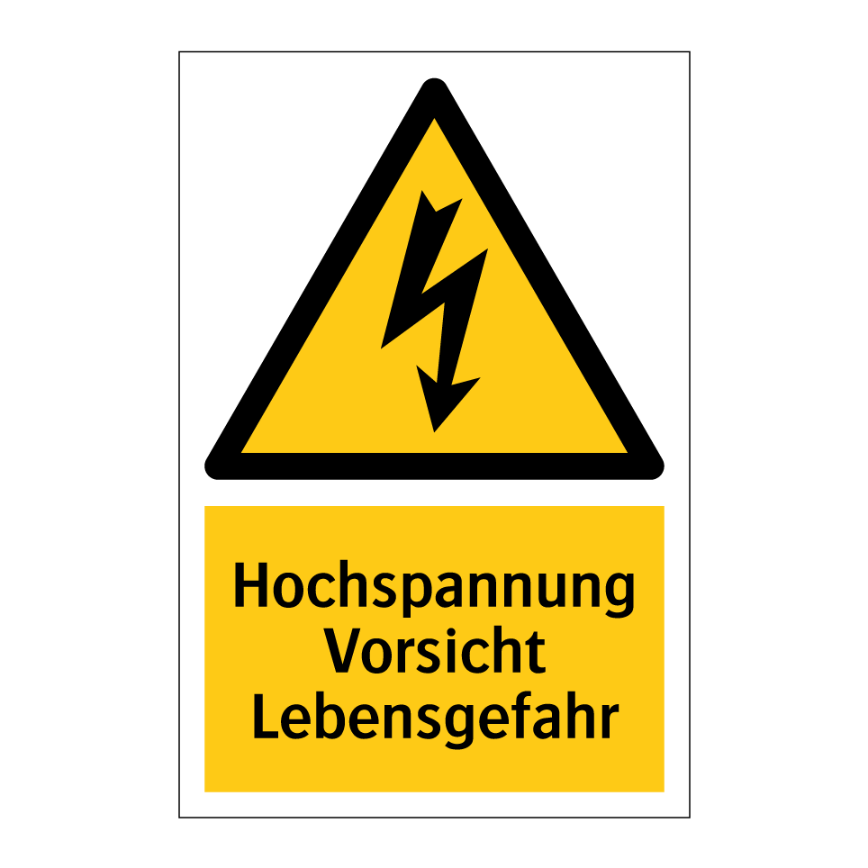 Hochspannung Vorsicht Lebensgefahr