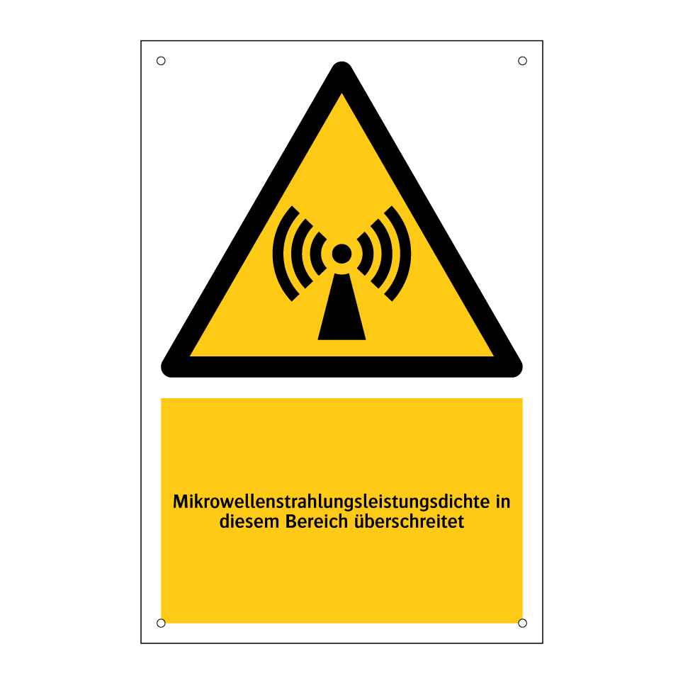 Mikrowellenstrahlungsleistungsdichte in diesem Bereich überschreitet