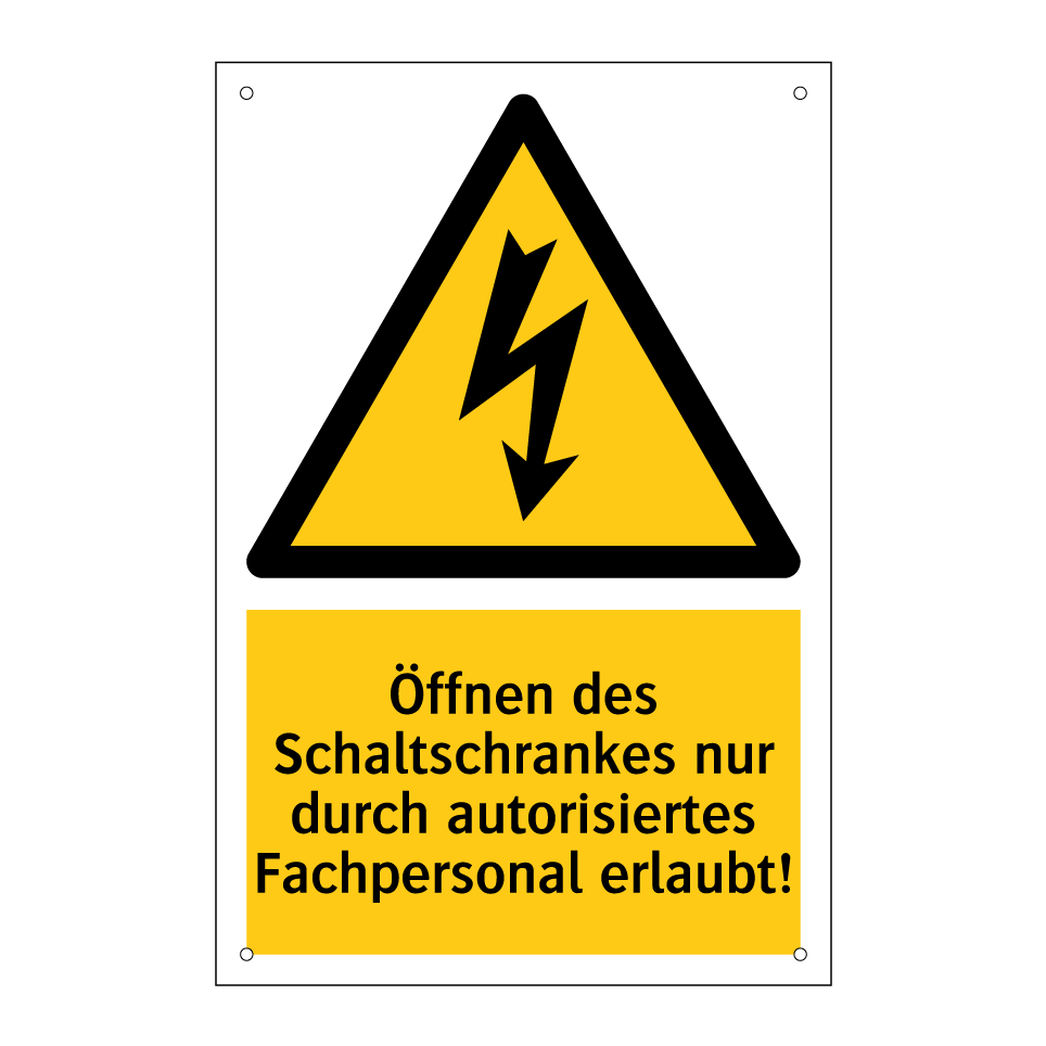 Öffnen des Schaltschrankes nur durch autorisiertes Fachpersonal erlaubt!
