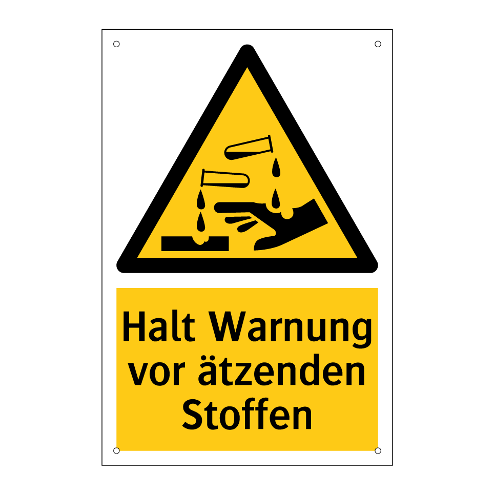 Halt Warnung vor ätzenden Stoffen