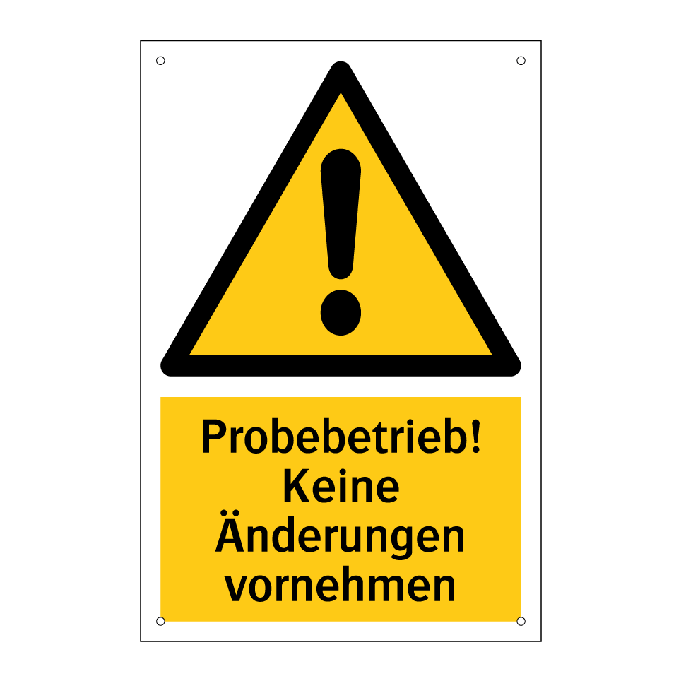 Probebetrieb! Keine Änderungen vornehmen
