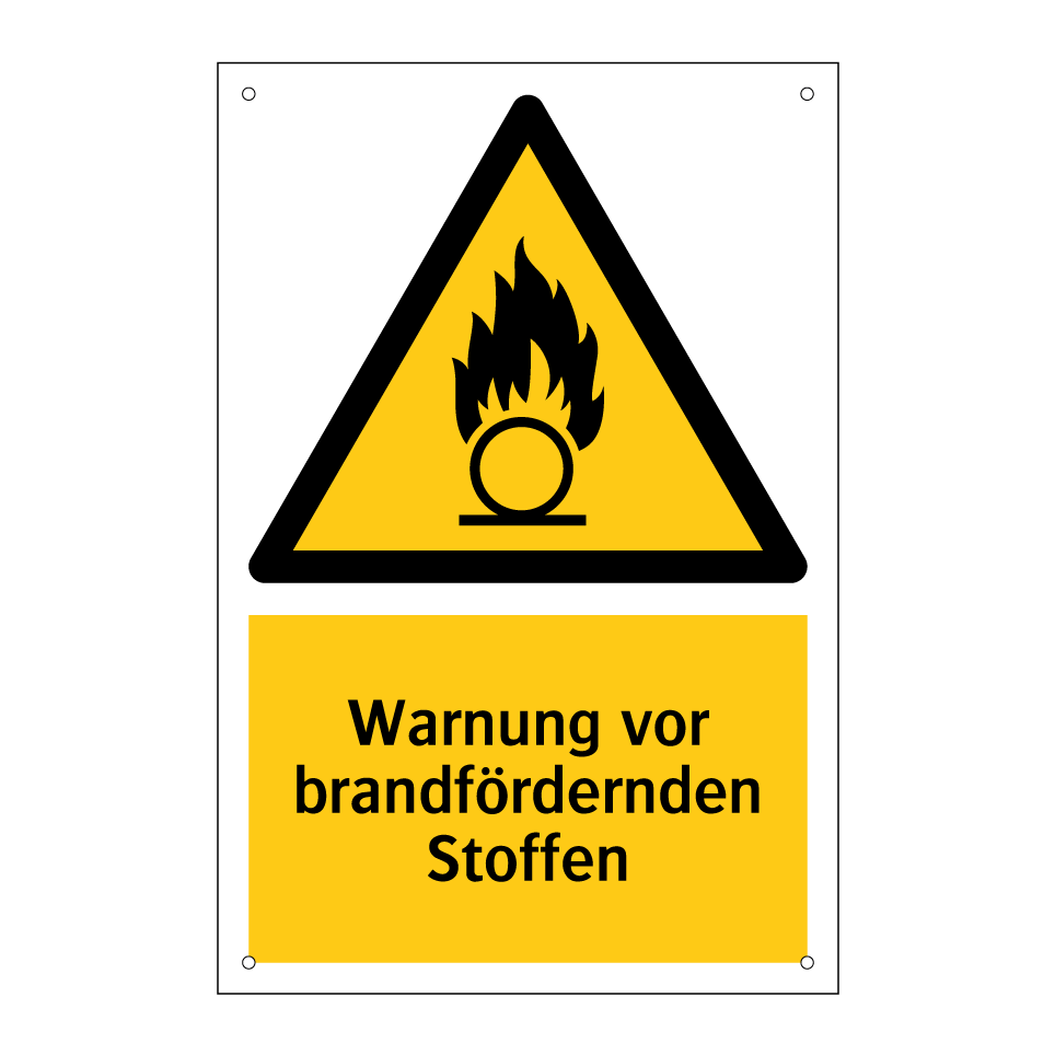 Warnung vor brandfördernden Stoffen