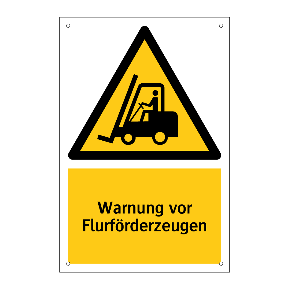 Warnung vor Flurförderzeugen