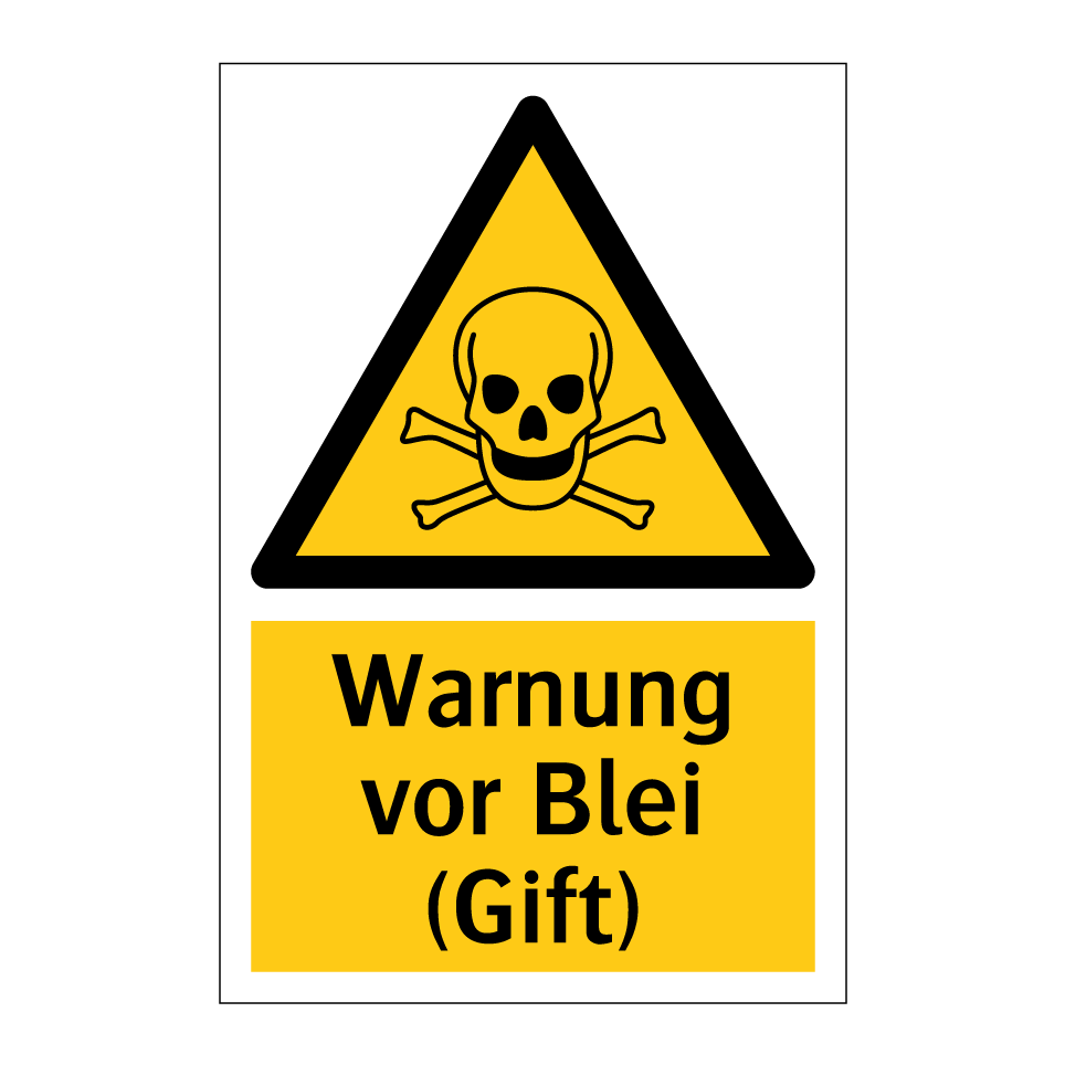 Warnung vor Blei (Gift)