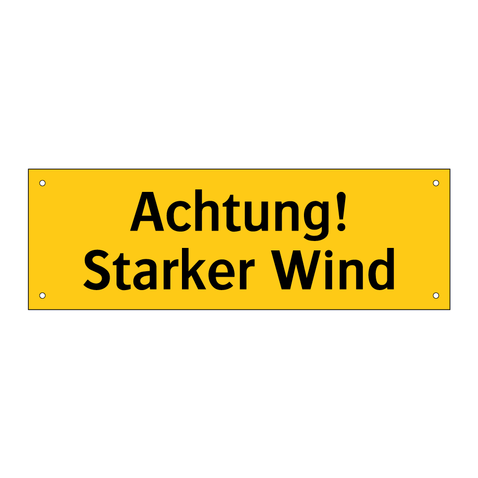 Achtung! Starker Wind