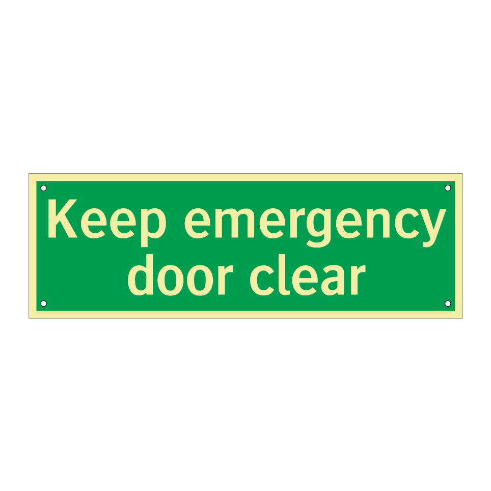 Keep emergency door clear