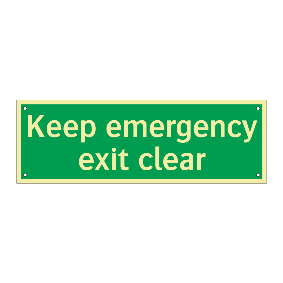Keep emergency exit clear