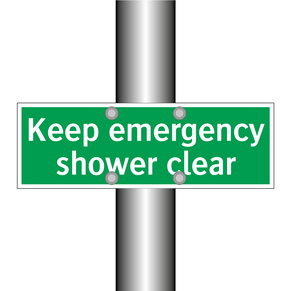 Keep emergency shower clear