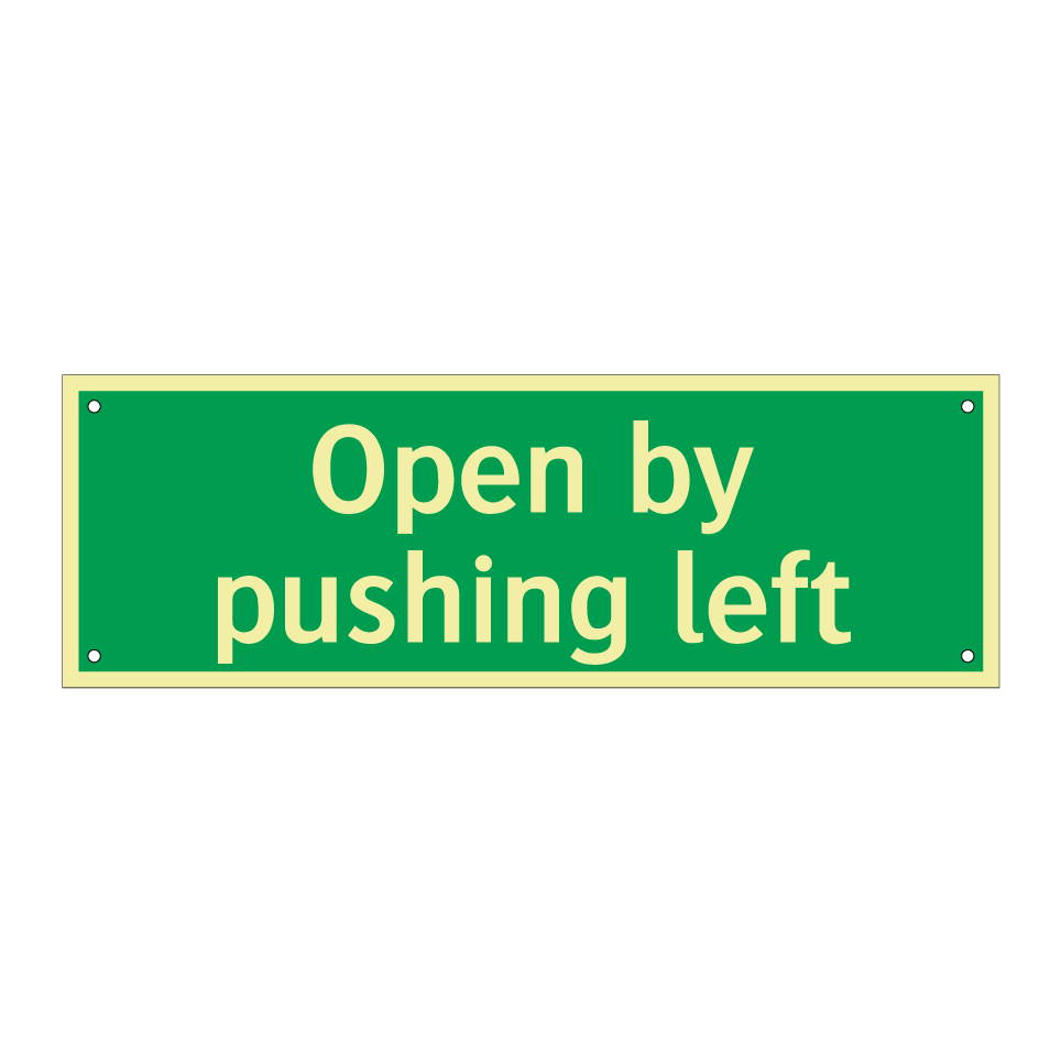 Open by pushing left