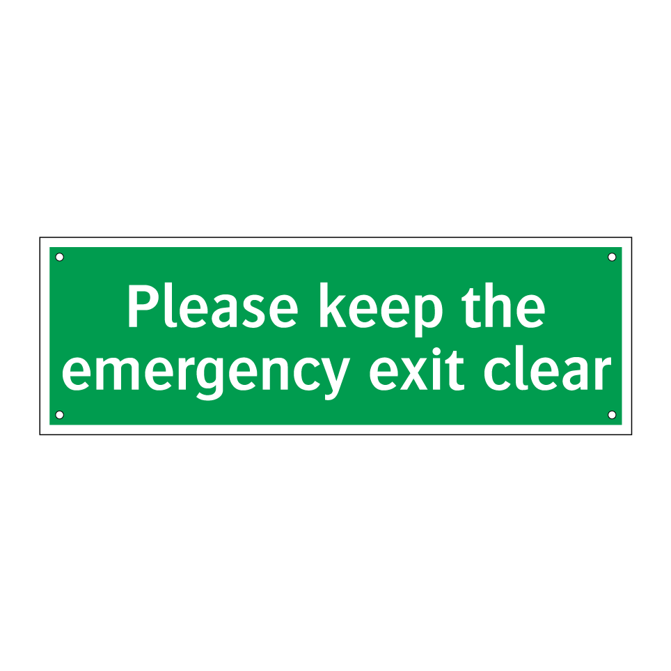 Please keep the emergency exit clear