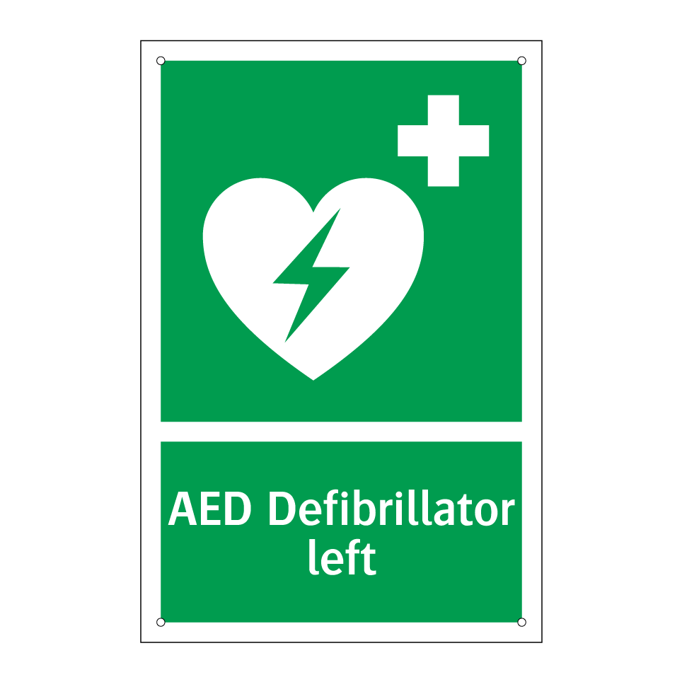 AED Defibrillator left