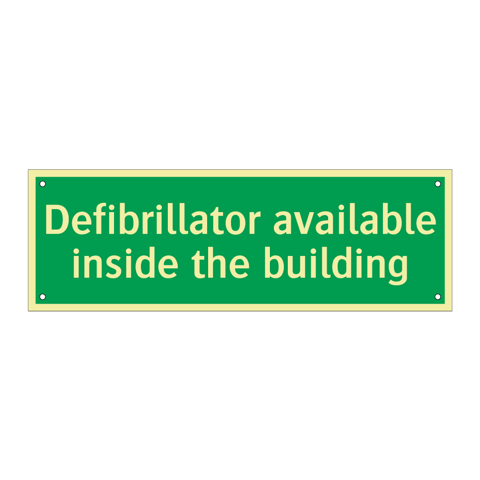 Defibrillator available inside the building