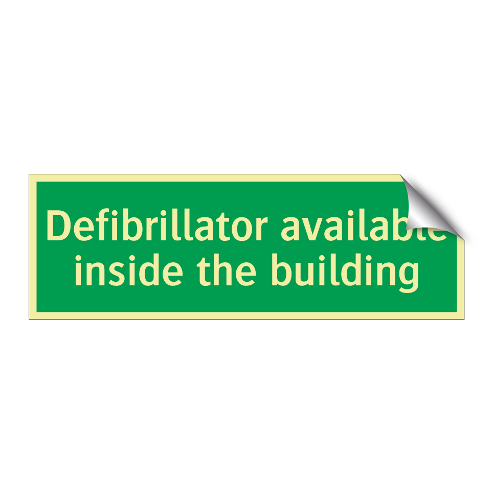 Defibrillator available inside the building