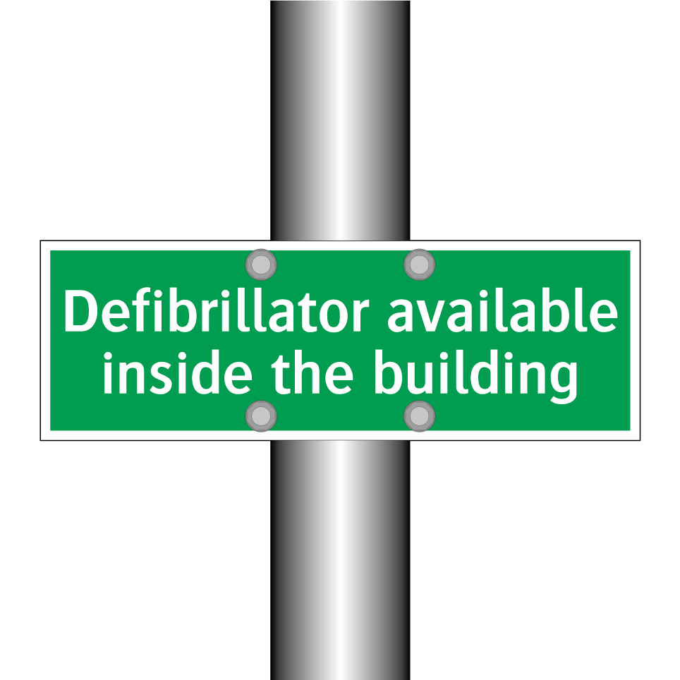 Defibrillator available inside the building
