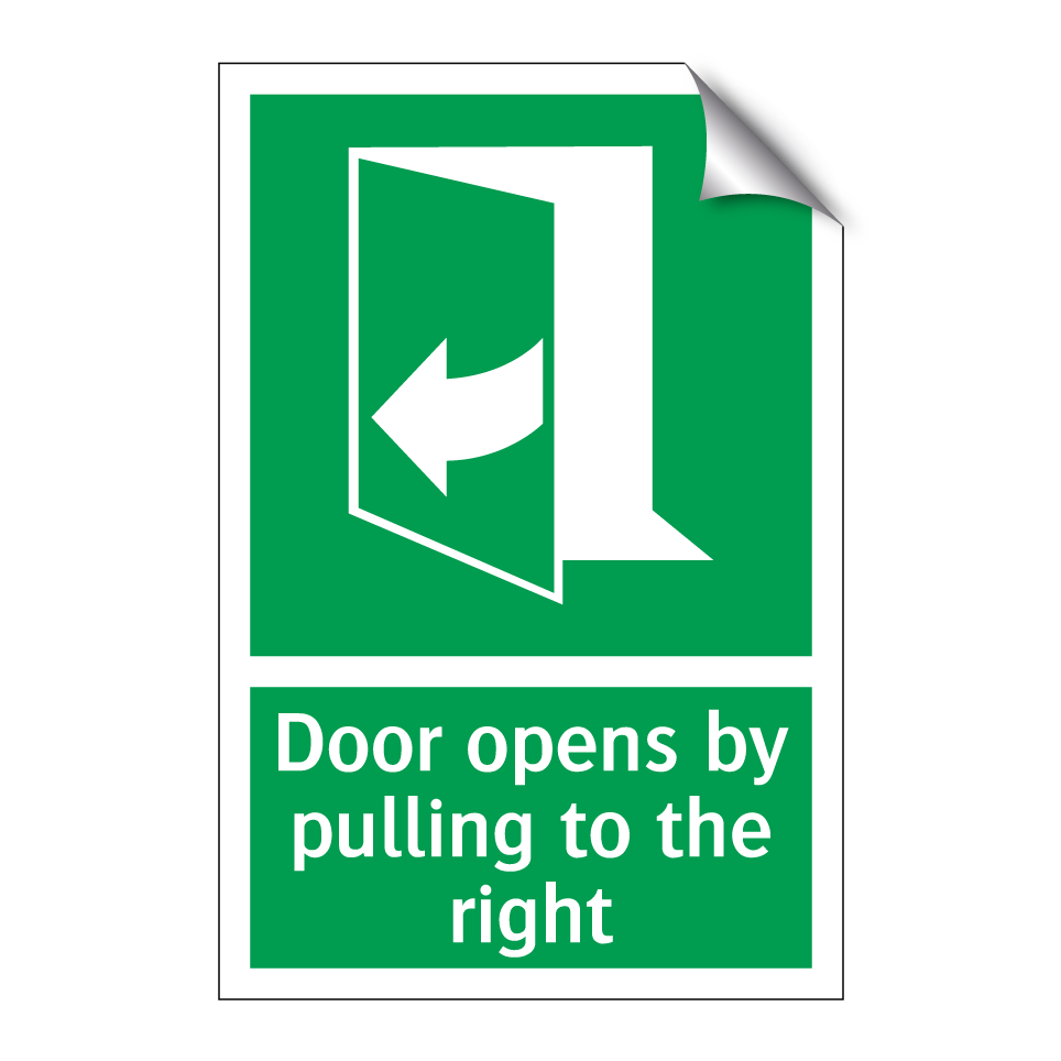 Door opens by pulling to the right