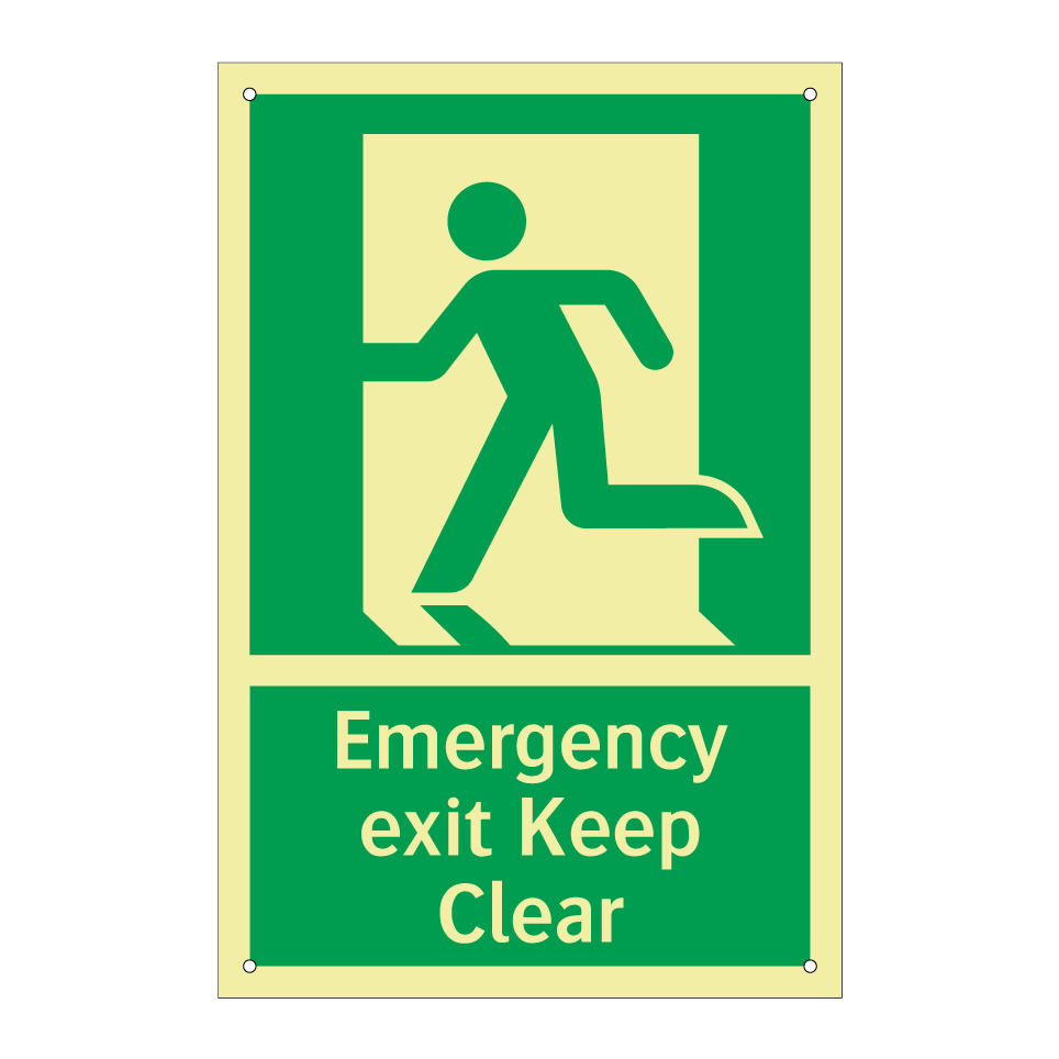 Emergency exit Keep Clear