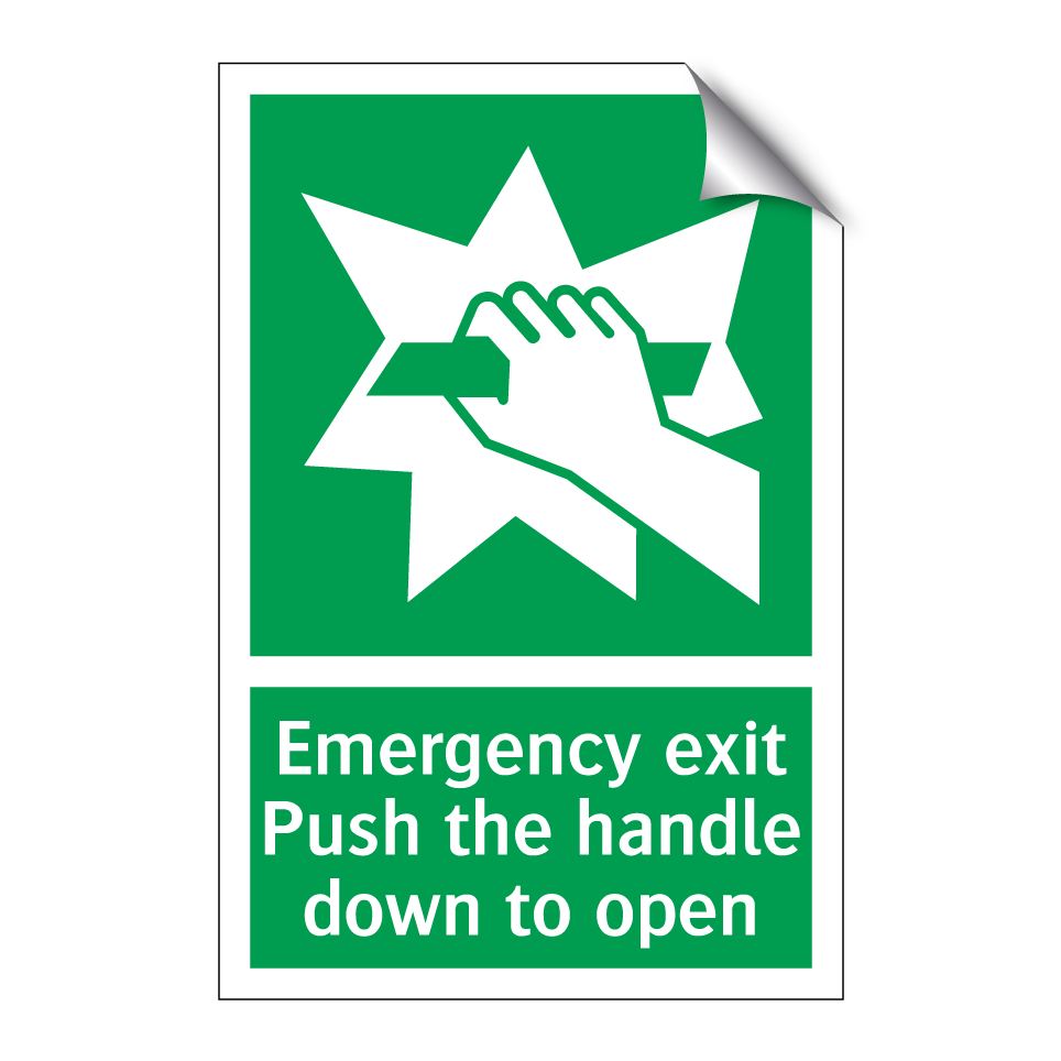 Emergency exit Push the handle down to open