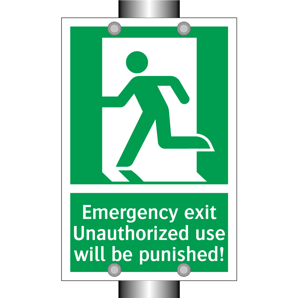 Emergency exit Unauthorized use will be punished!