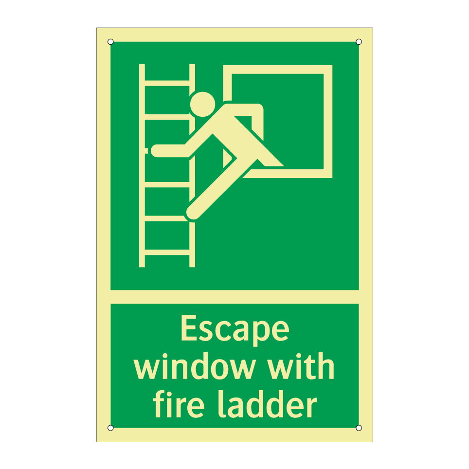Escape window with fire ladder