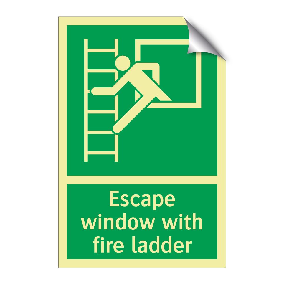 Escape window with fire ladder