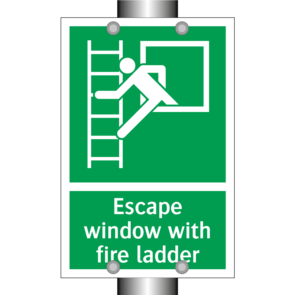 Escape window with fire ladder